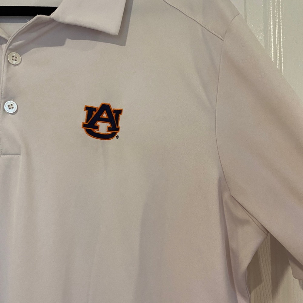 MENS WHITE AUBURN UNIVERSITY POLO SHIRT - L - Picture 4 of 5
